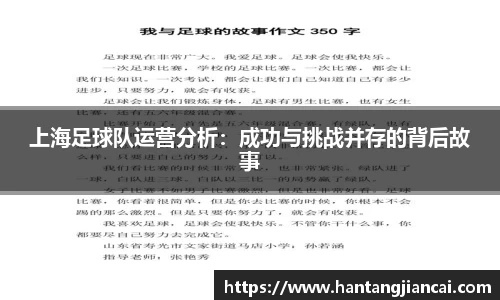 上海足球队运营分析：成功与挑战并存的背后故事