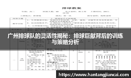 广州排球队的灵活性揭秘：排球巨献背后的训练与策略分析